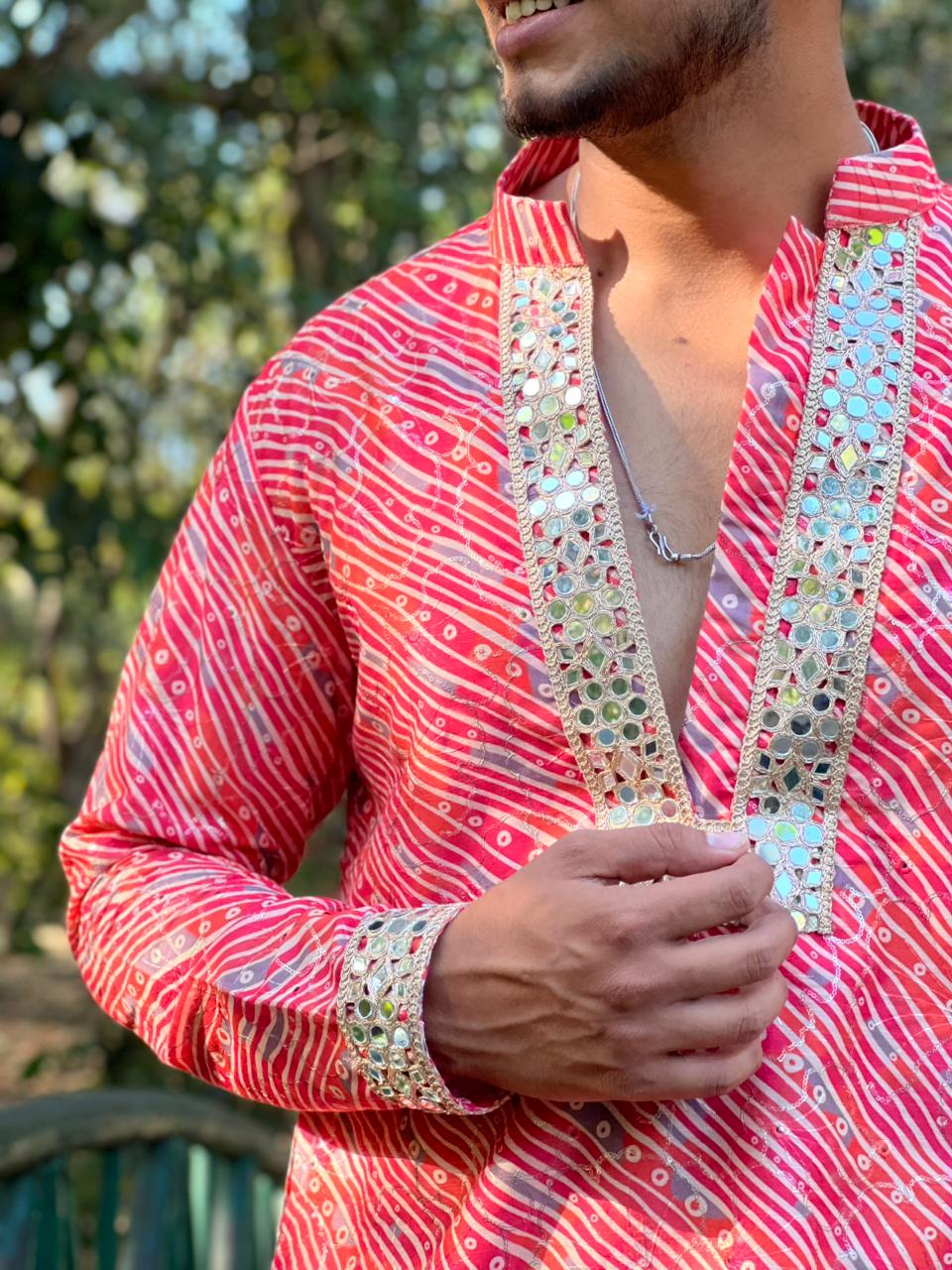 Lehariya Multi mirror kurta