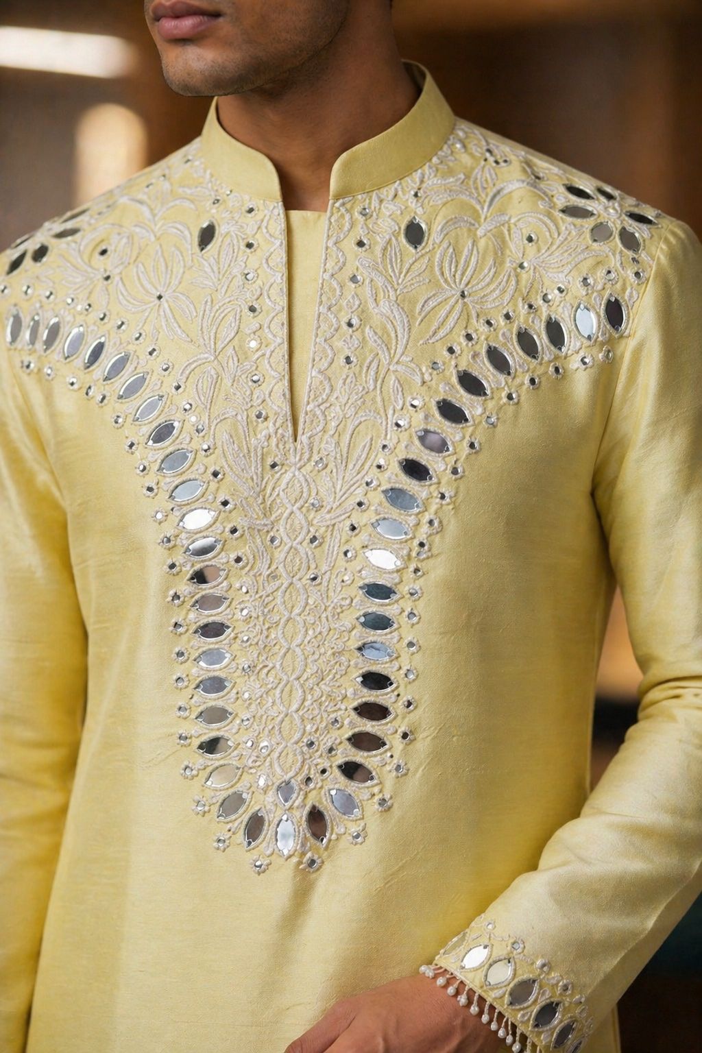Ombre Lime mirror kurta