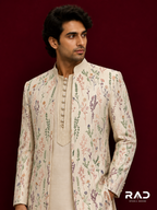 Pastel Vine Embroidered Shrug set