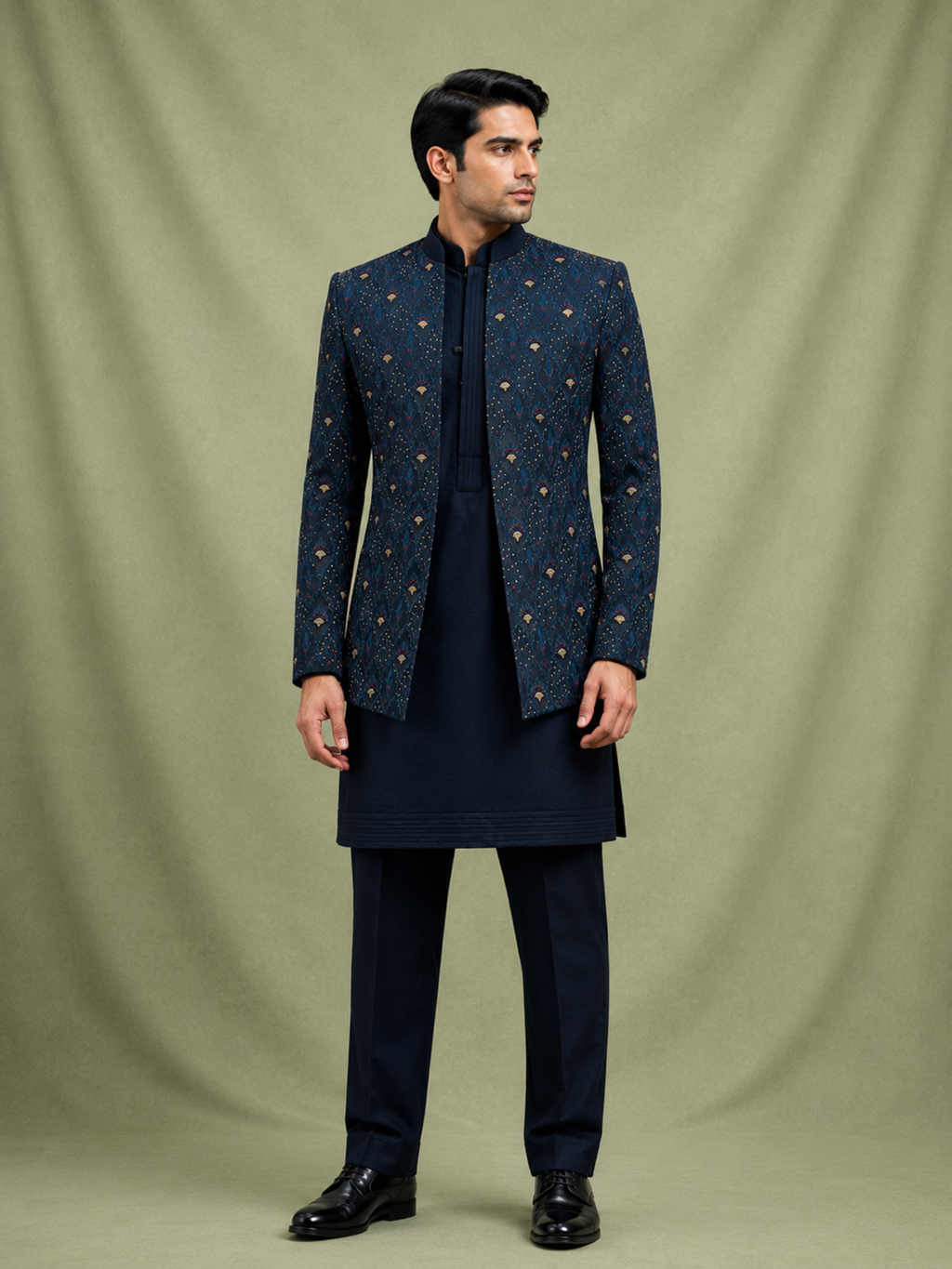 Royal Peacock Shrug Set