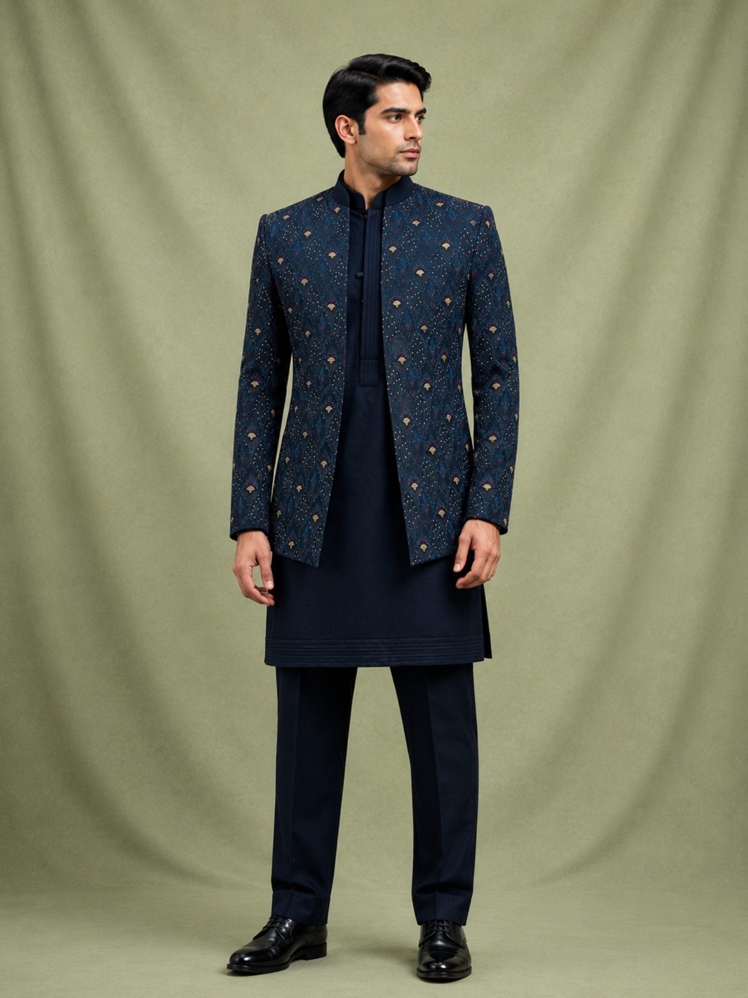 Royal Peacock Shrug Set