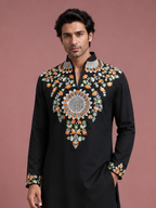 Black Blossom Kurta Set
