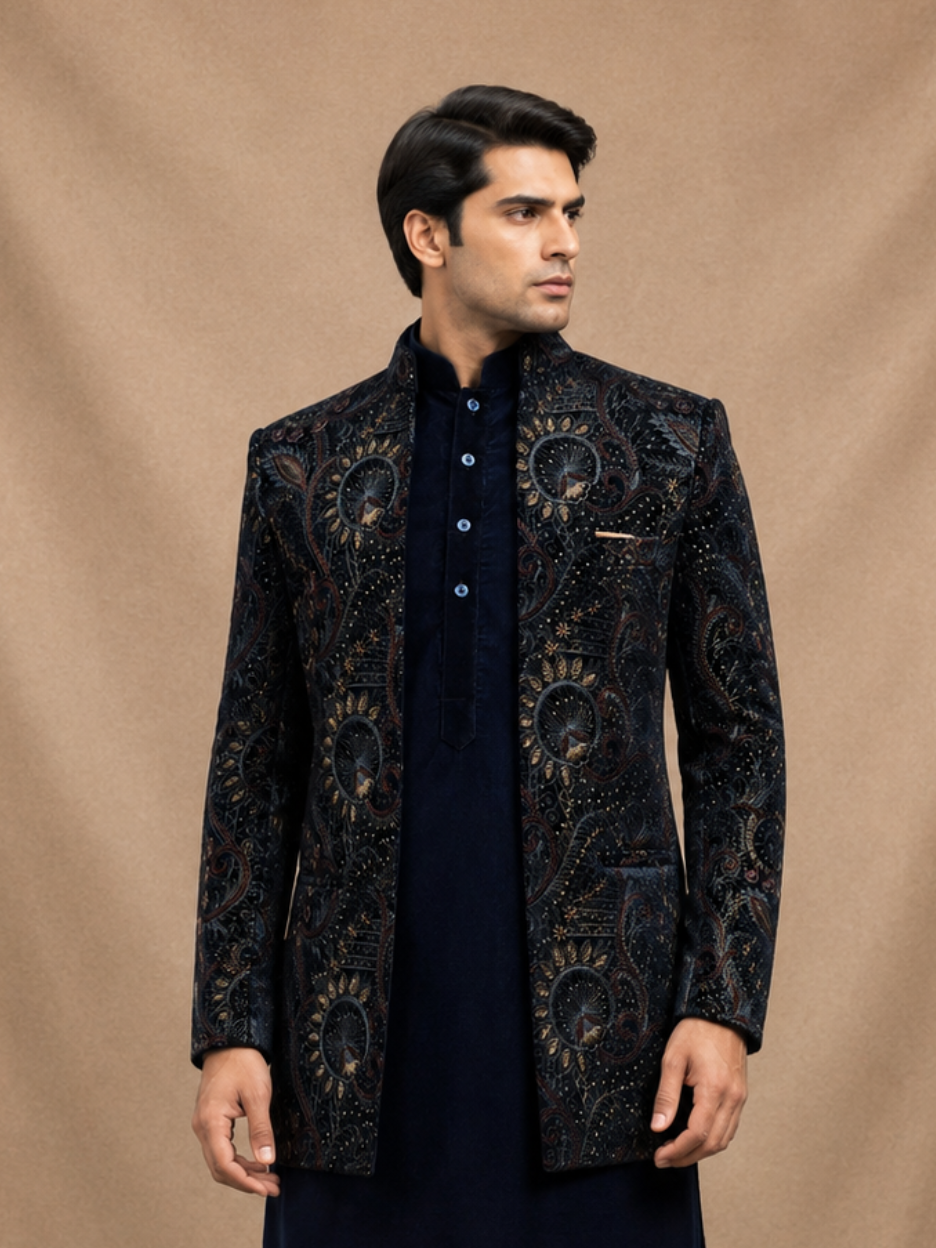 Midnight Regal Shrug Set