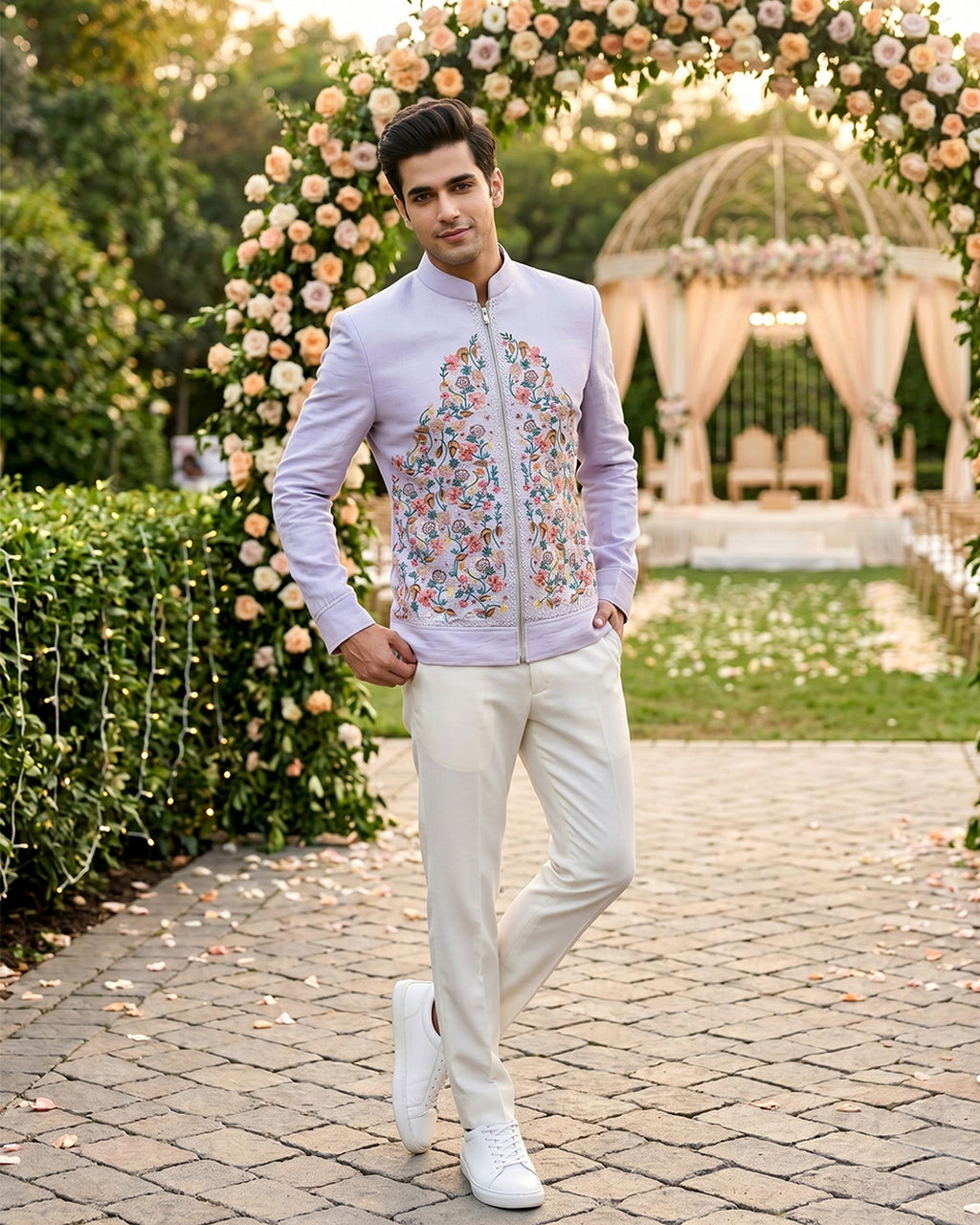 Sky blue floral jacket