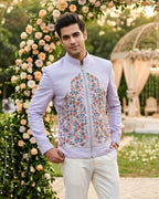 Sky blue floral jacket