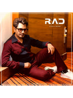 Nawazuddin's Deep Blue Maroon Duo Co-ord