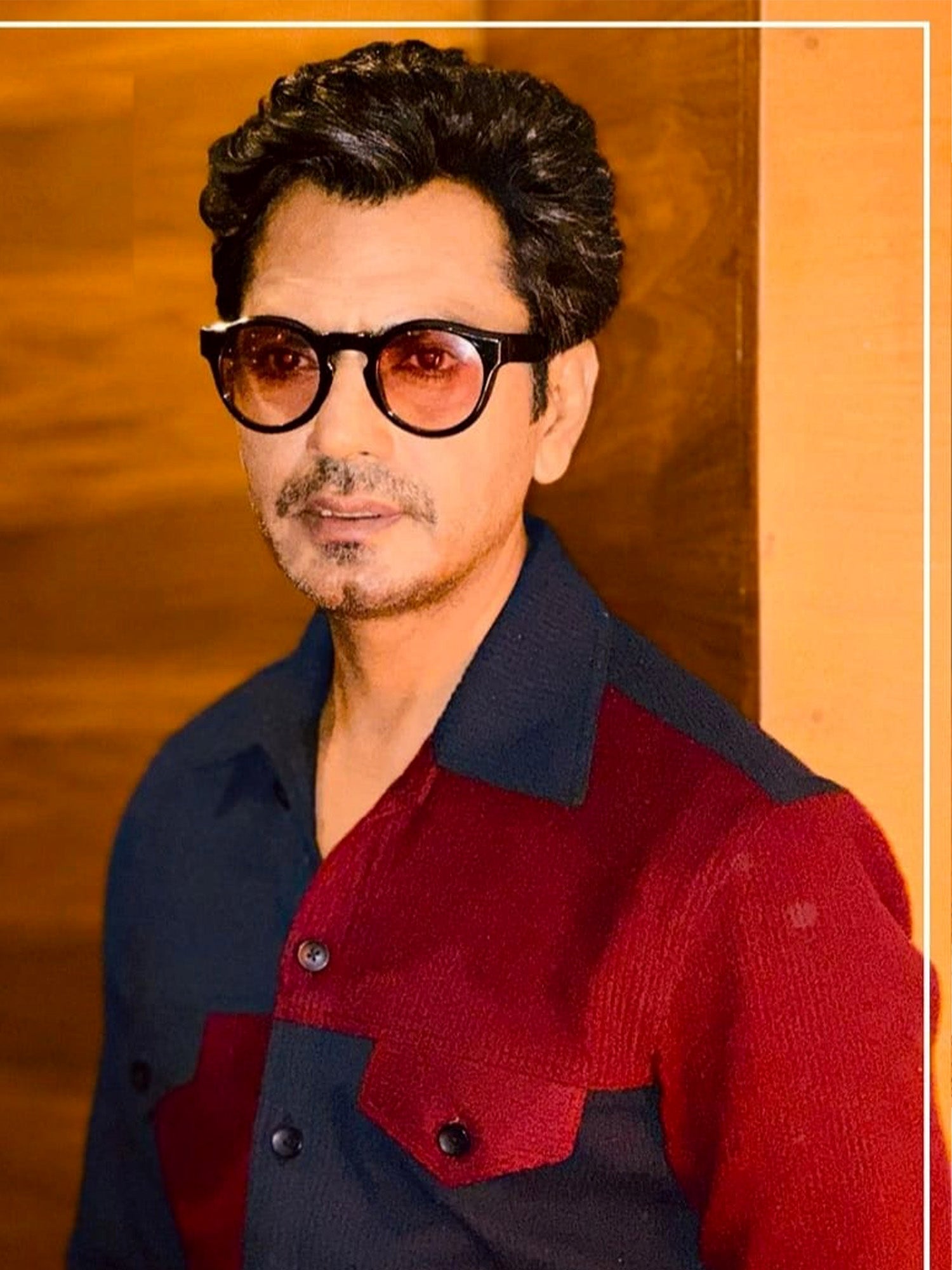 Nawazuddin's Deep Blue Maroon Duo Co-ord