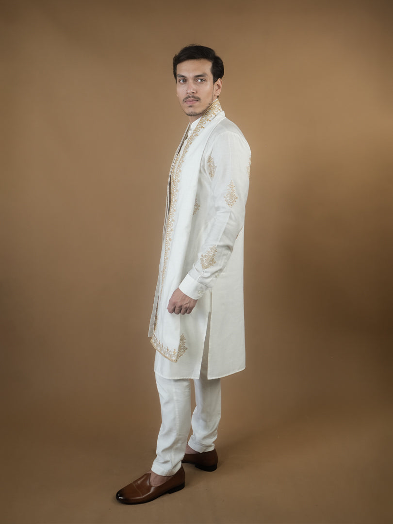 White Embroidered Kurta Set