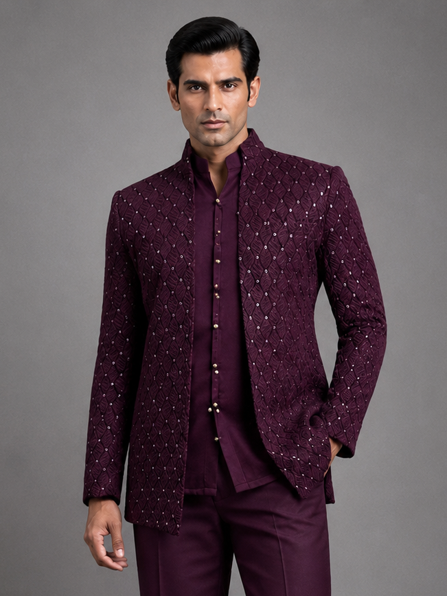 Burgundy Regent Handcrafted Shrug Set
