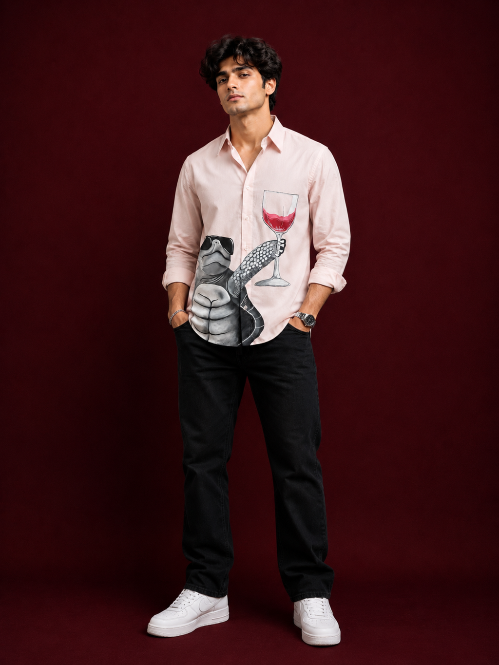 Wine Glass Graphic Shirt