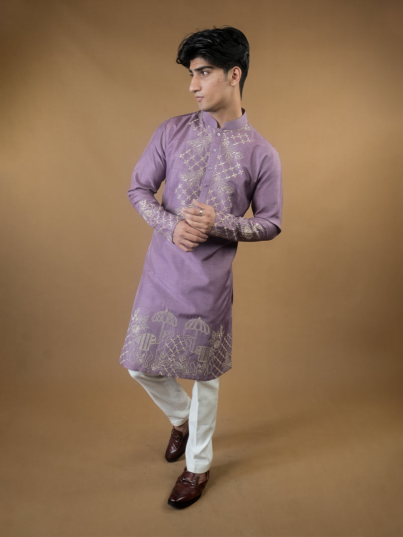 Persian Violet Kurta Set