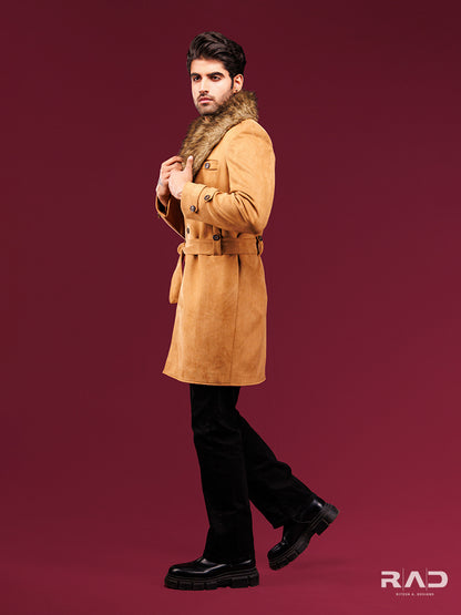 Beige Sweed Trenchcoat