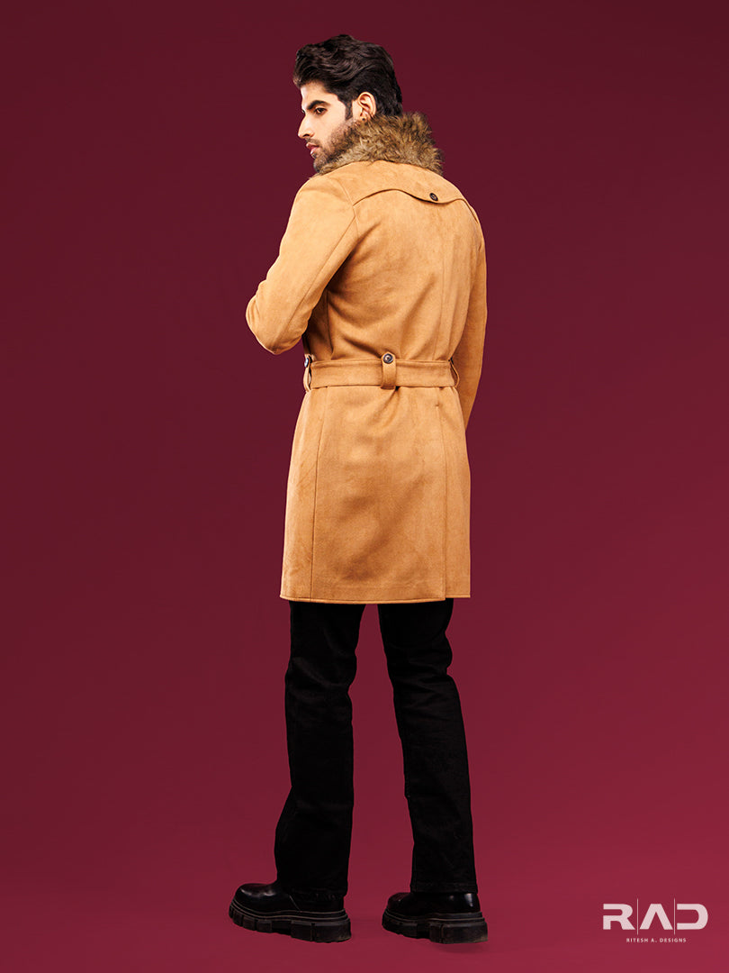 Beige Sweed Trenchcoat