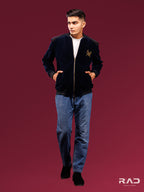 Navy Blue Zipper Jacket