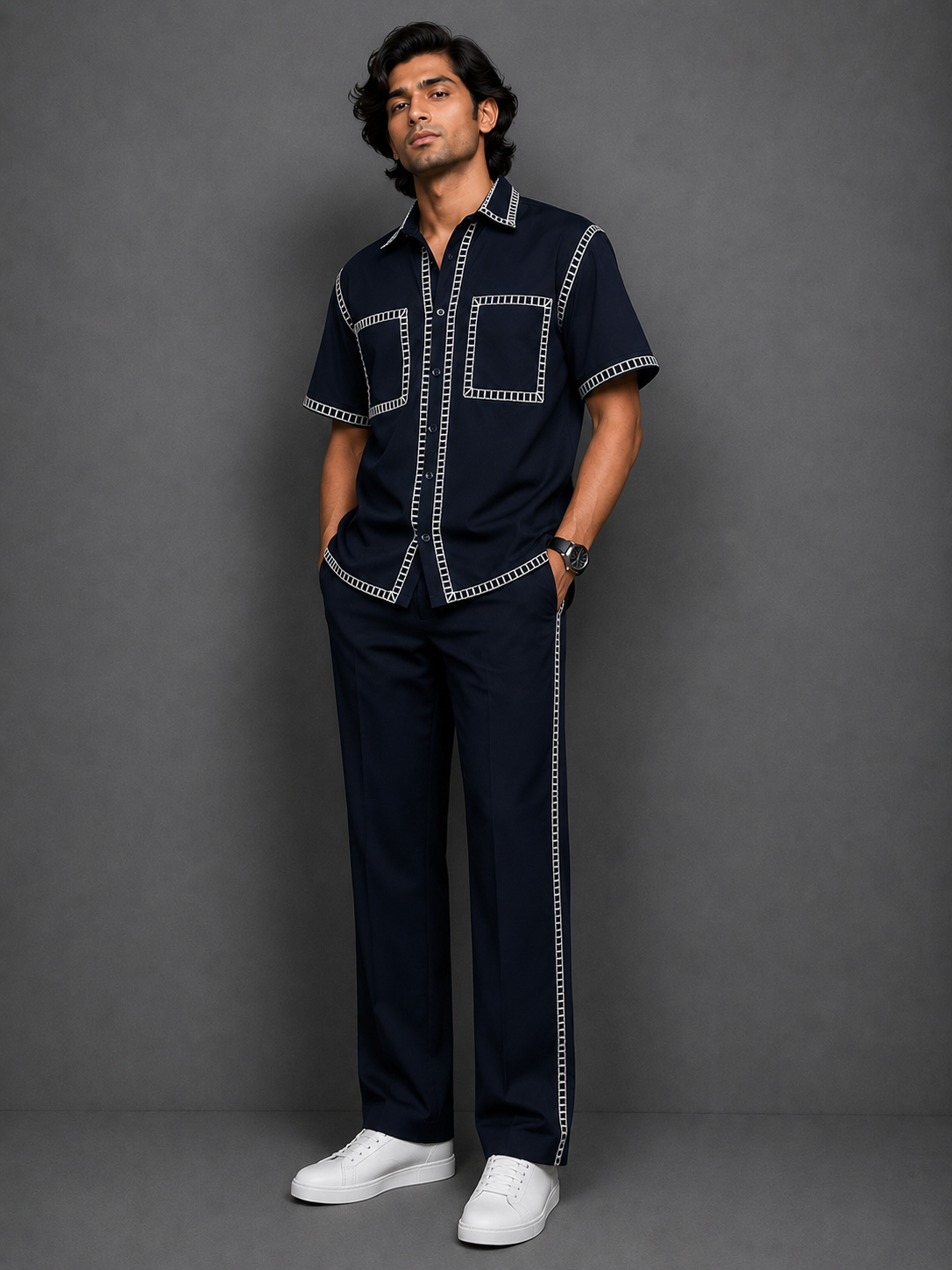 Midnight Signature Off  White Co- ord set