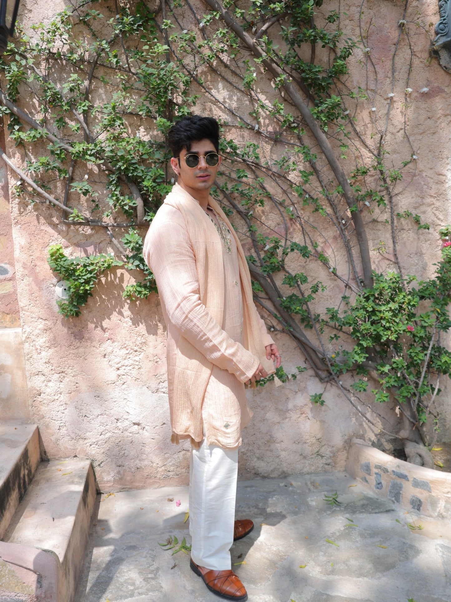 Peach Mirror Kurta