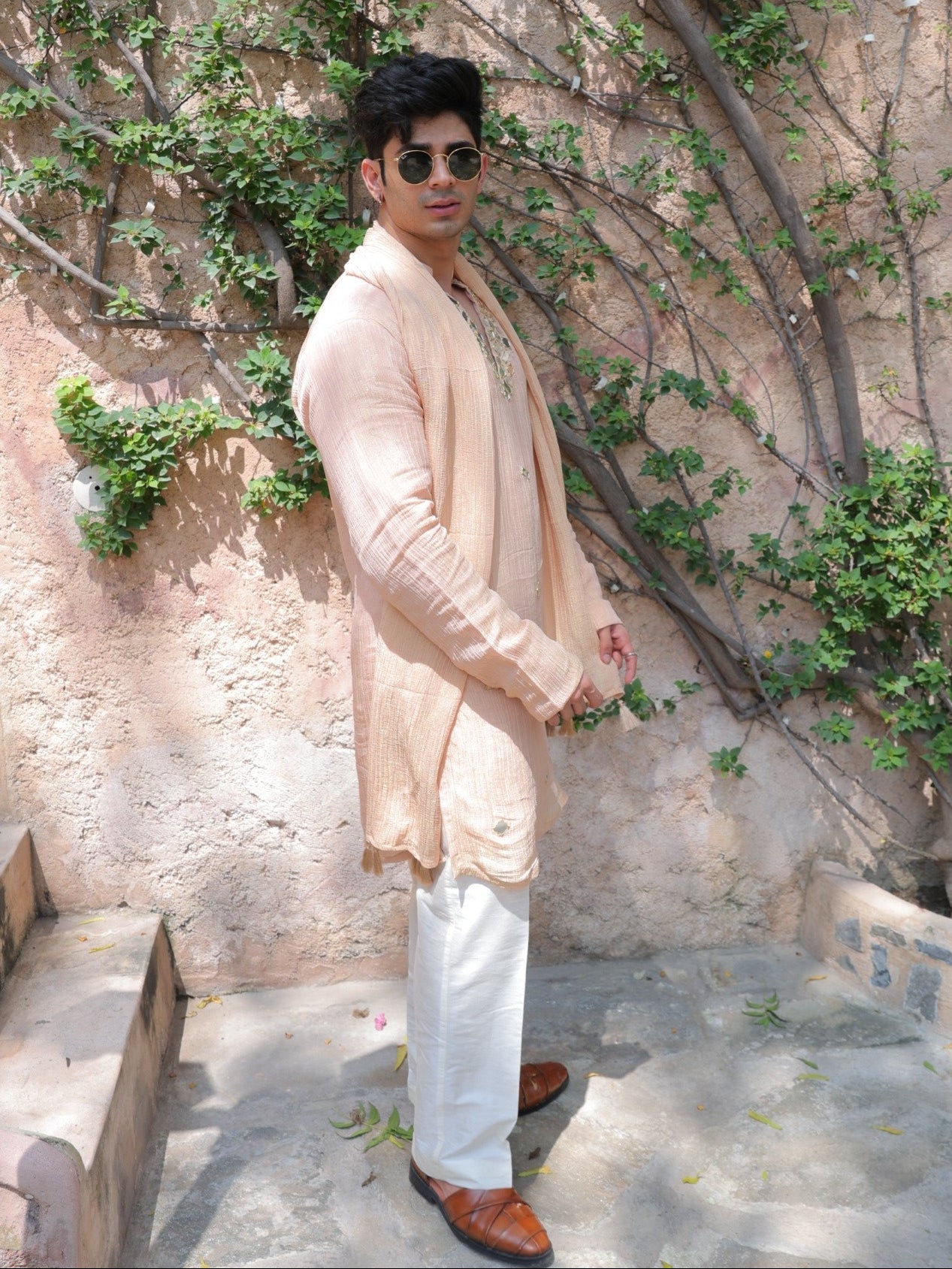 Peach Mirror Kurta