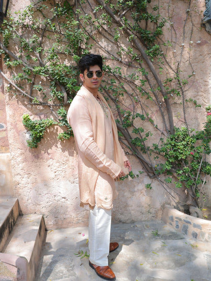 Peach Mirror Kurta