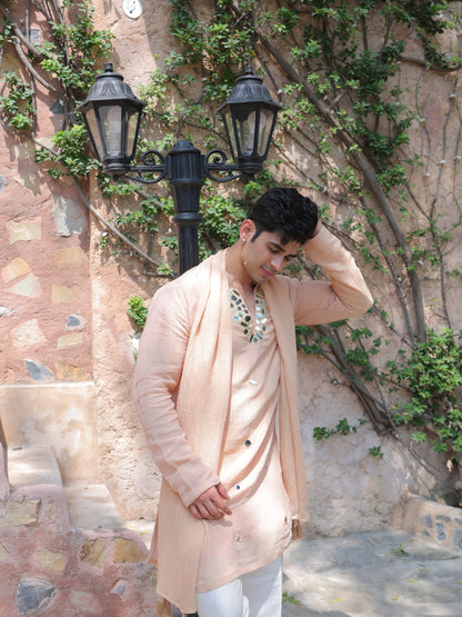 Peach Mirror Kurta