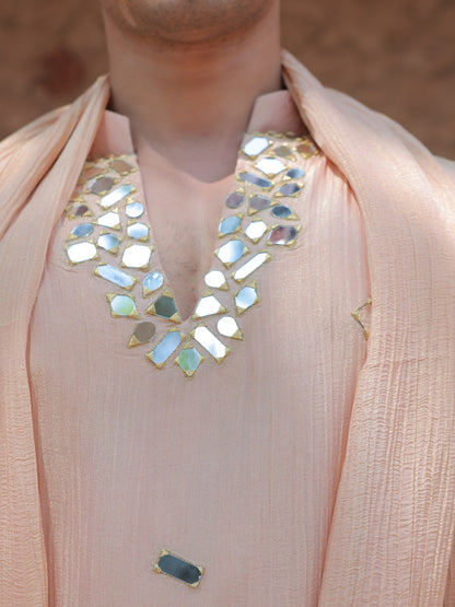 Peach Mirror Kurta