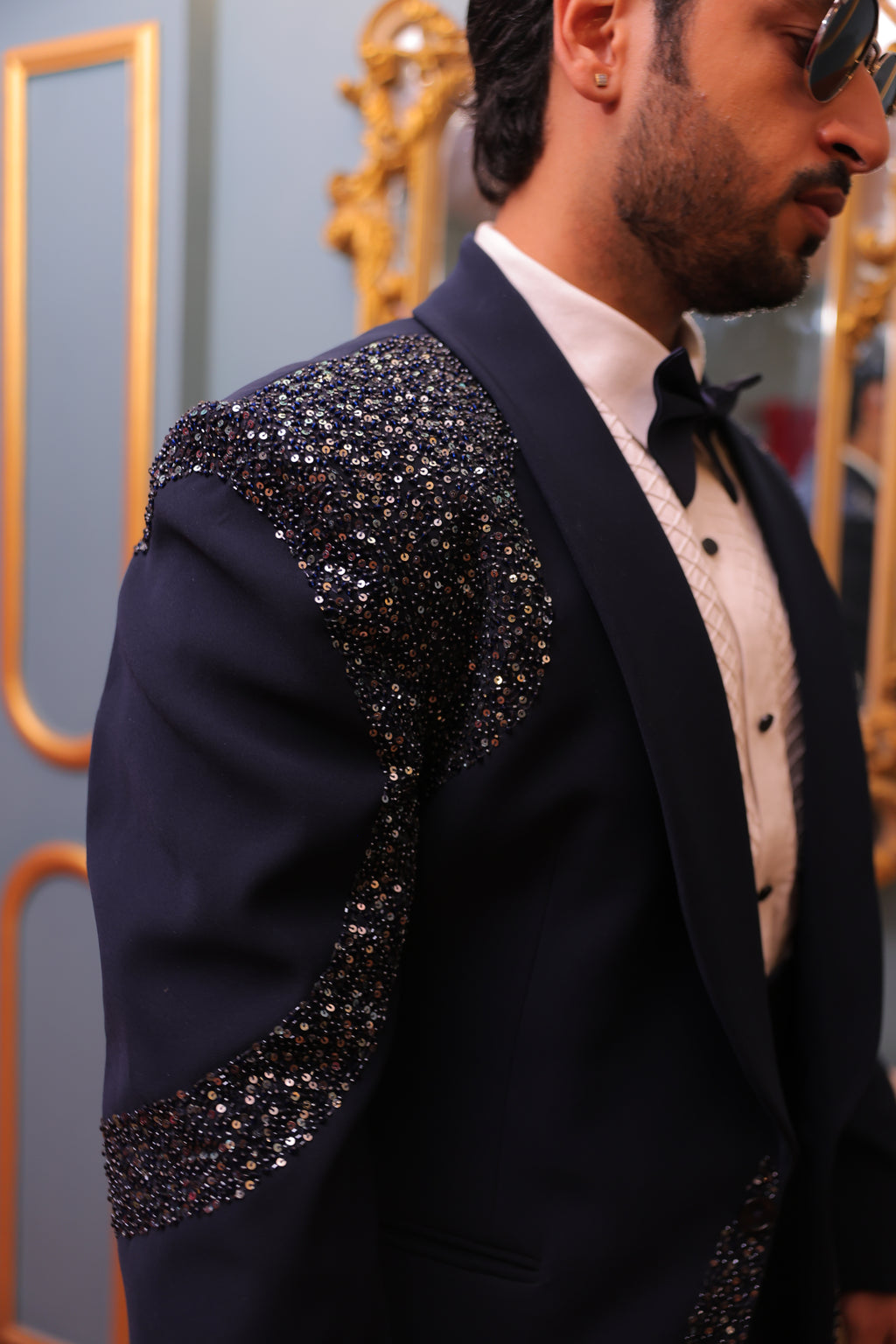 Blue Sequins Tuxedo