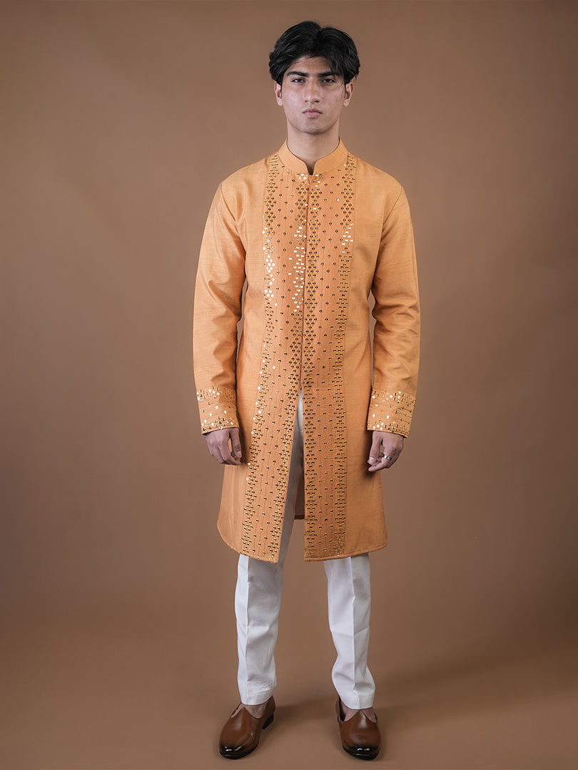 Mustard Yellow Sequins Kurta