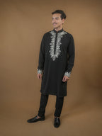 Black-White Embroidered Kurta Set