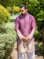 Wine Ombre Kurta Set