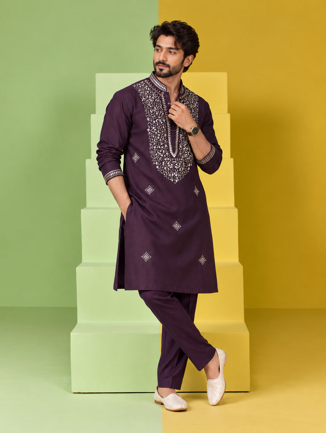 Zayden Embroidered Kurta set