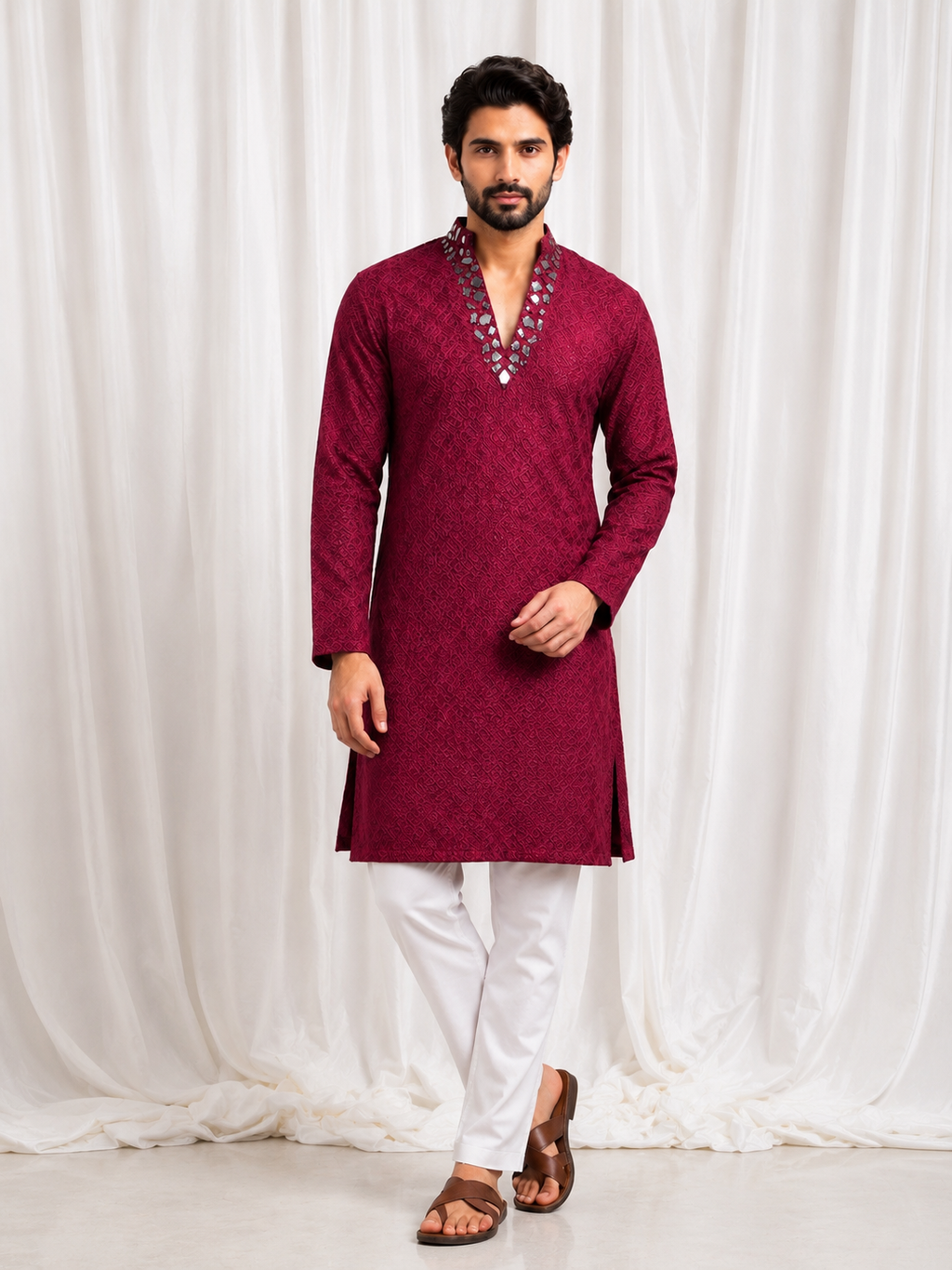 Ruby Mirror  Kurta