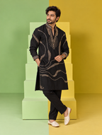 Nawabi Black Ensemble Kurta