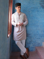 Mauve Embroidered Kurta