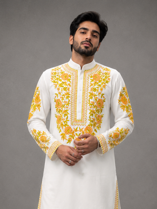 Saffron Bloom Kurta