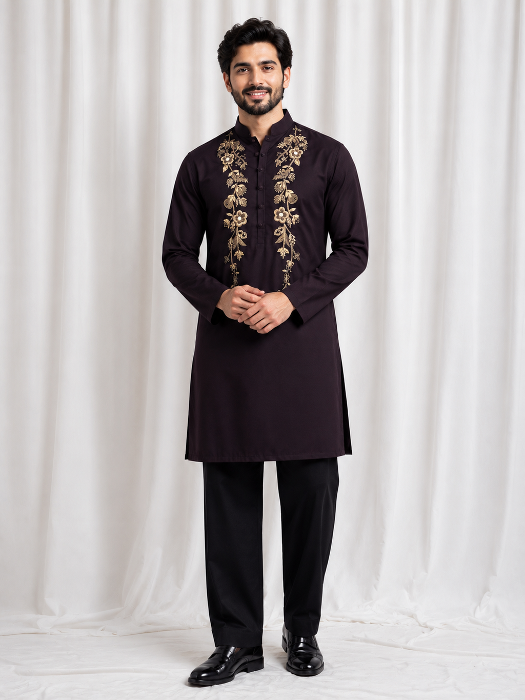 Royal Plum Handcrafted Kurta Set