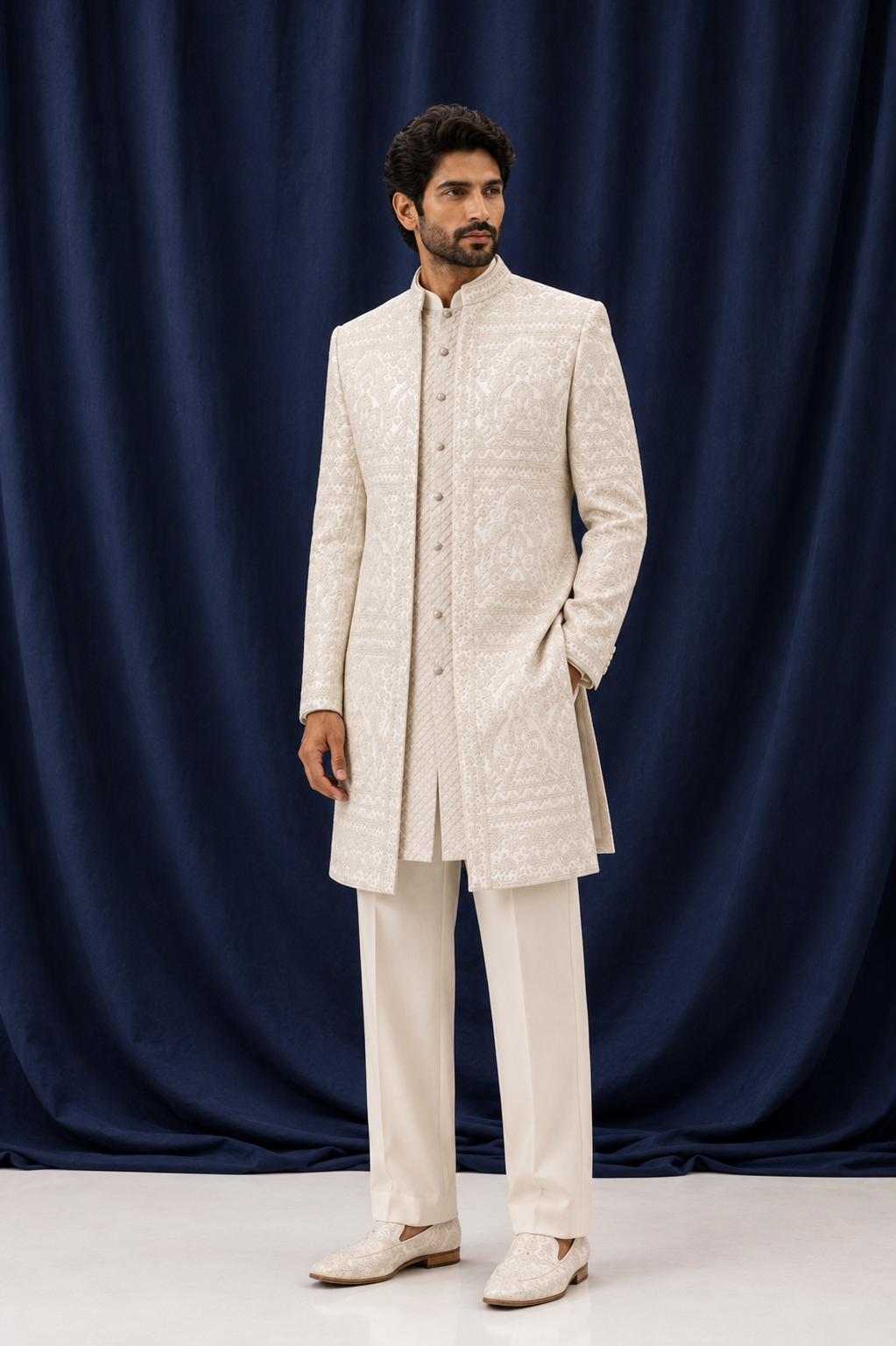 Maharaja Embroidered Shrug set