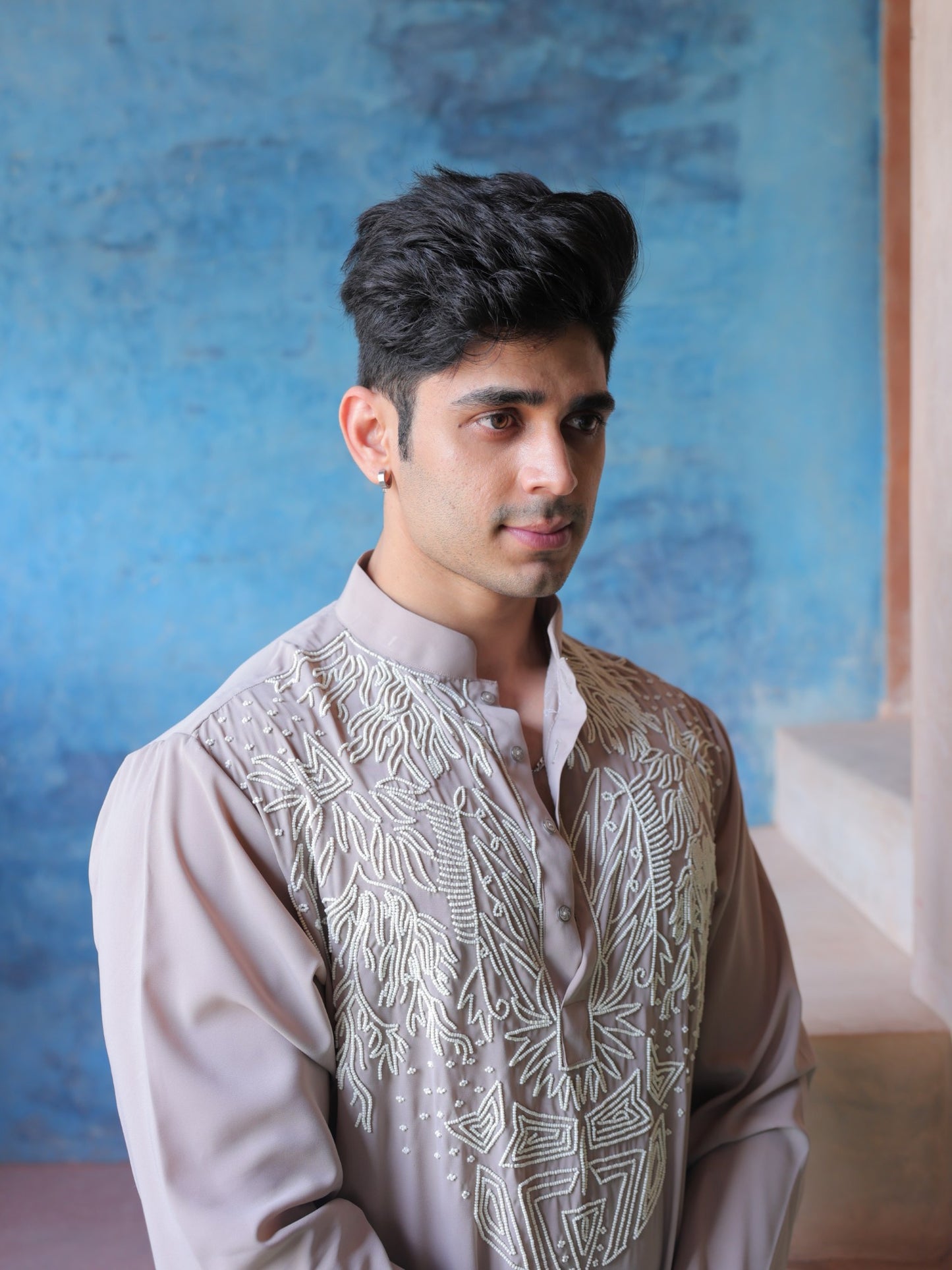 Mauve Embroidered Kurta