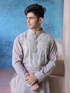 Mauve Embroidered Kurta