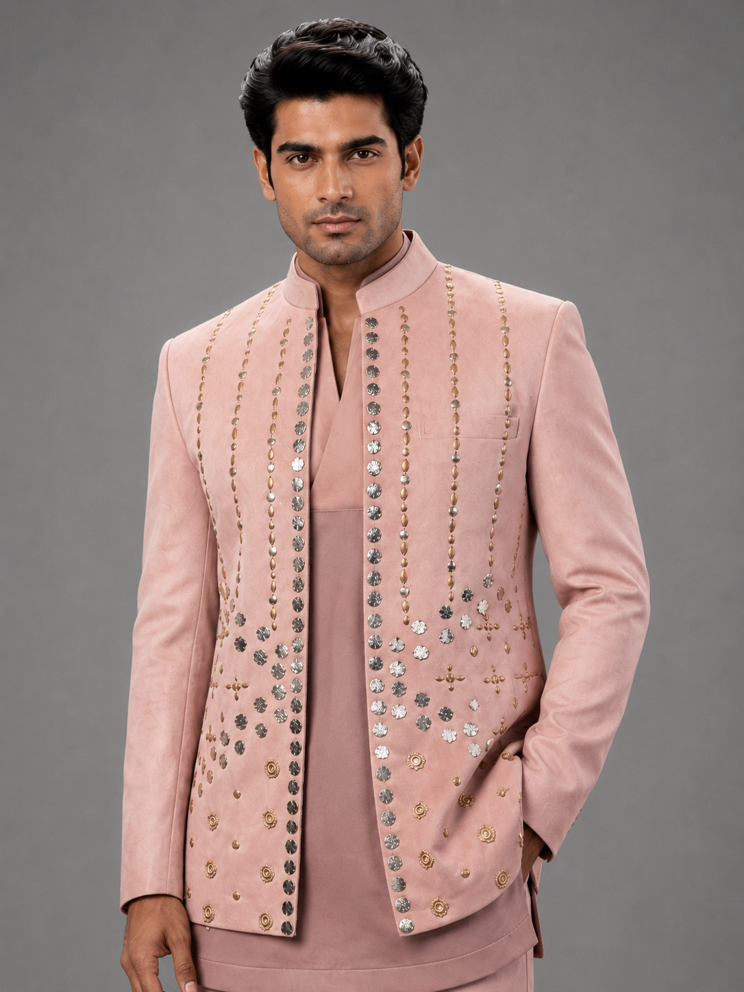 Royal Pink Indo-Western Shrug set