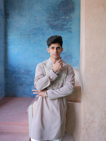 Mauve Embroidered Kurta