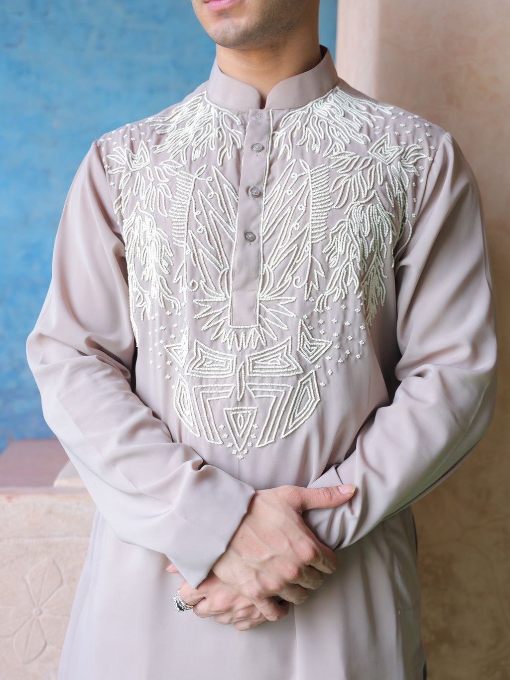 Mauve Embroidered Kurta