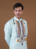 Aqua Mirror Work Kurta Set