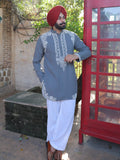 Jashn Grey Embroidered Kurta