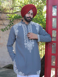 Jashn Grey Embroidered Kurta