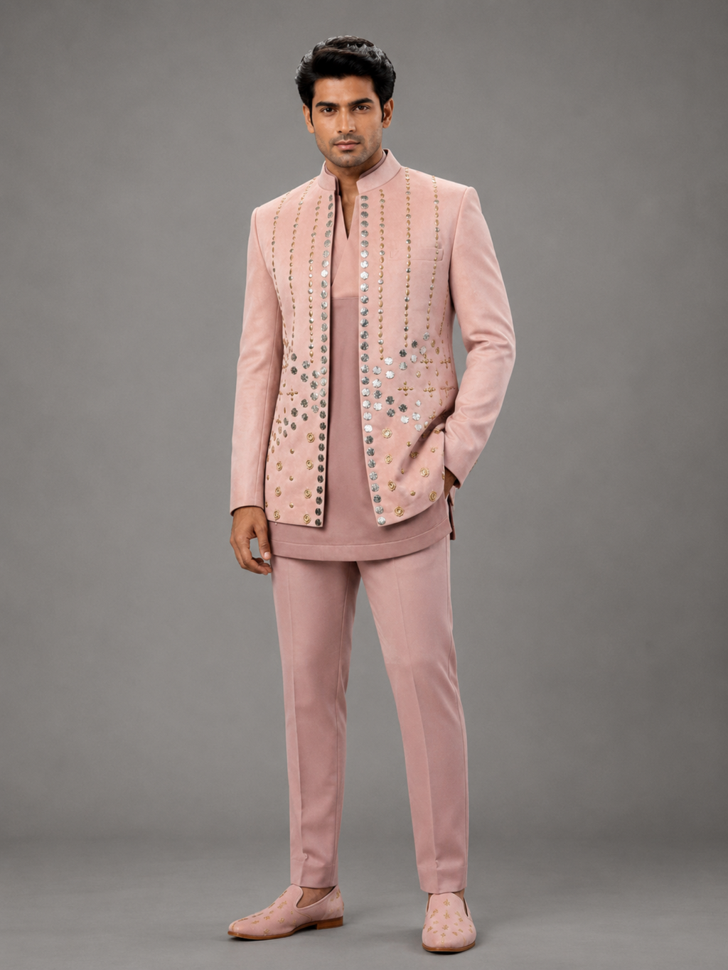 Royal Pink Indo-Western Shrug set