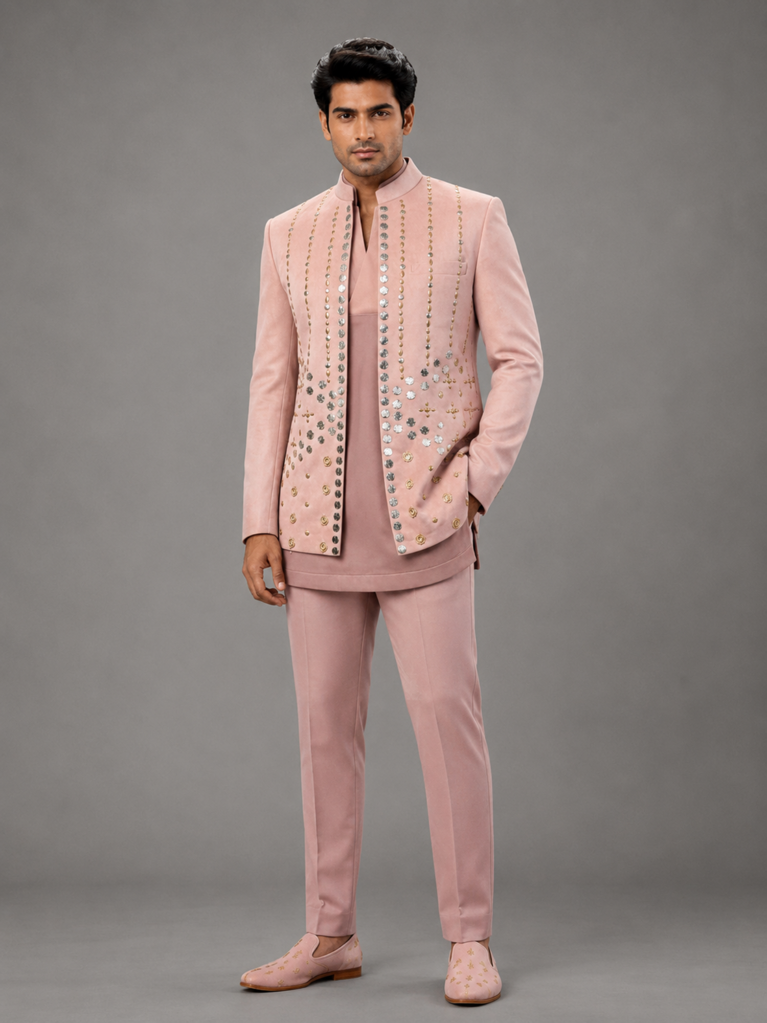 Royal Pink Indo-Western Shrug set