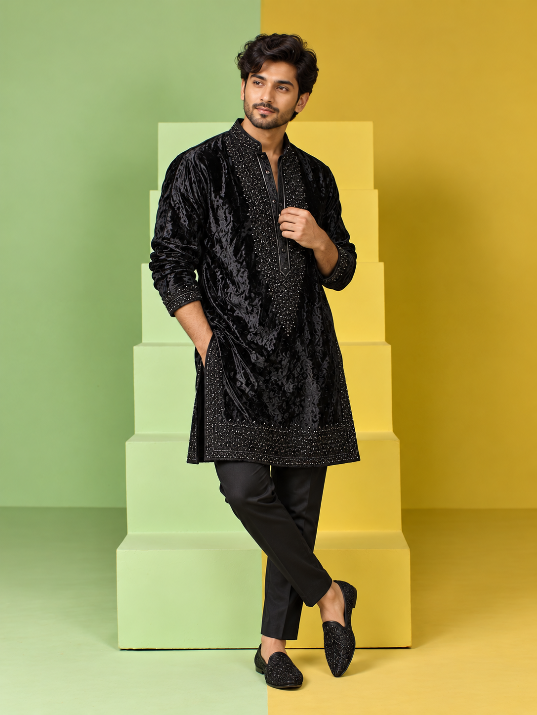Azaan Velvet Kurta