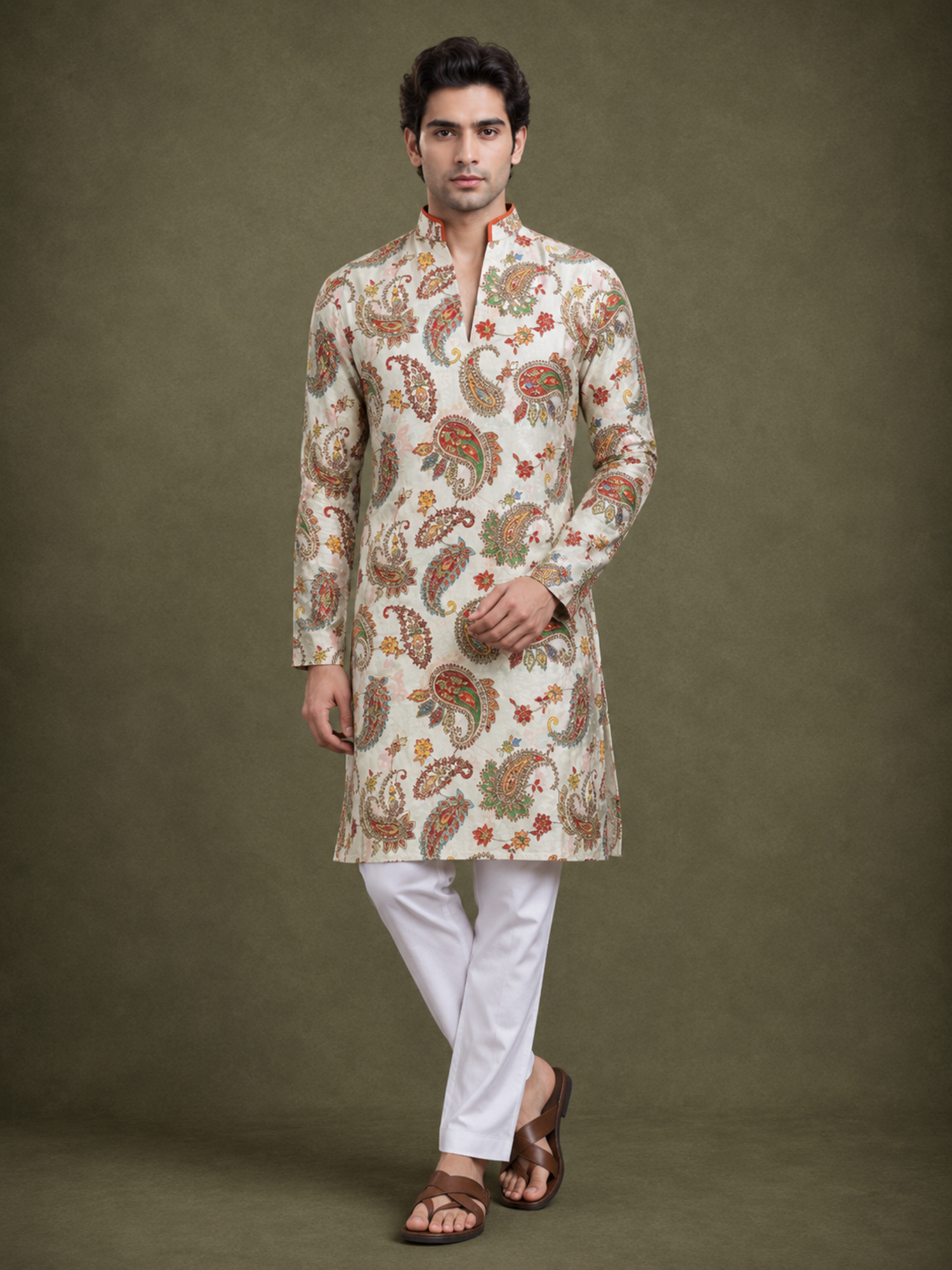 Paisley Heritage  Handcrafted Kurta