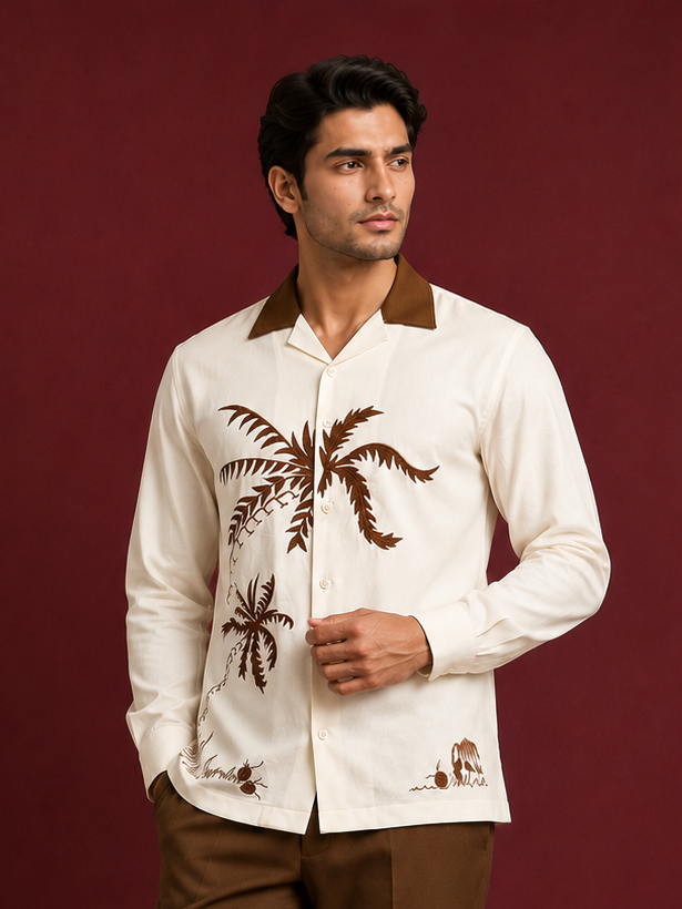 Palm Tree Embroidered Shirt