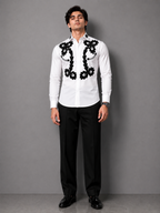 Black Embroidery White Shirt