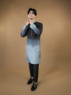 Black & Grey Ombre Kurta